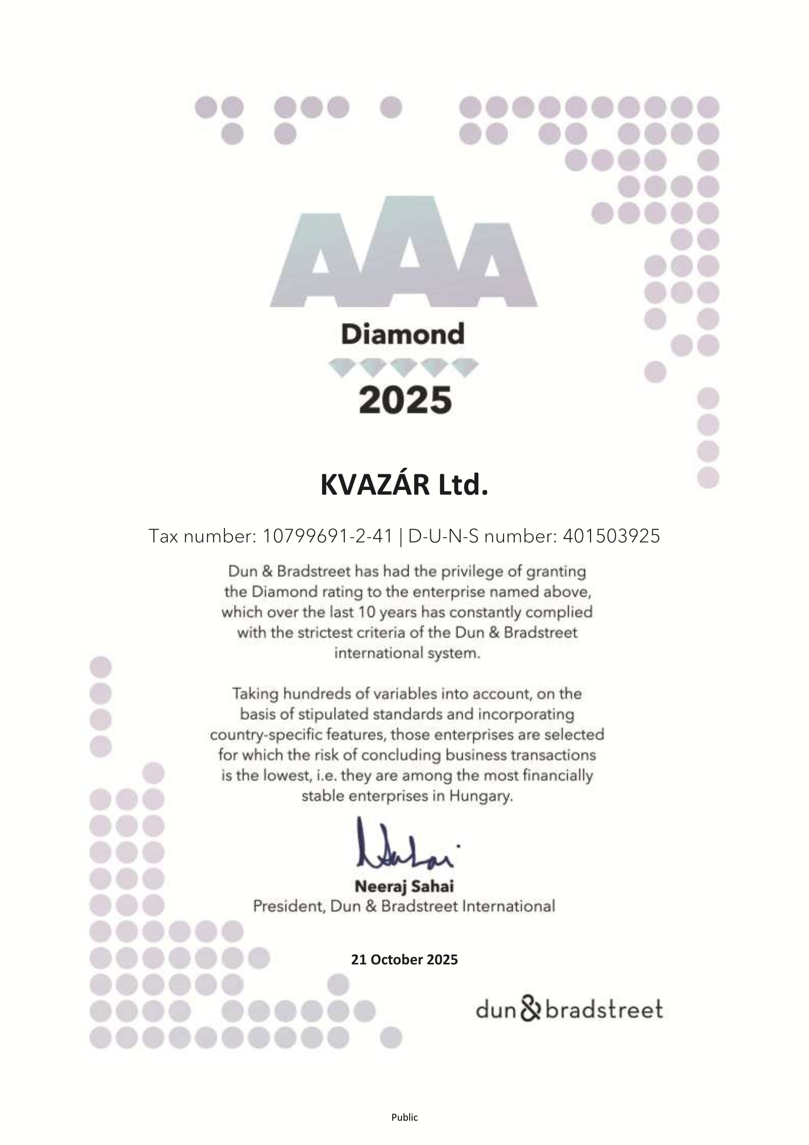 Certificate